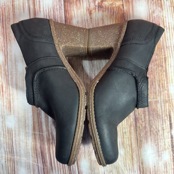 Clarks SASHLIN ALETA Sz 8 Black Leather Zip Booties Ankle Block Heel Boots Shoes - Picture 7 of 10